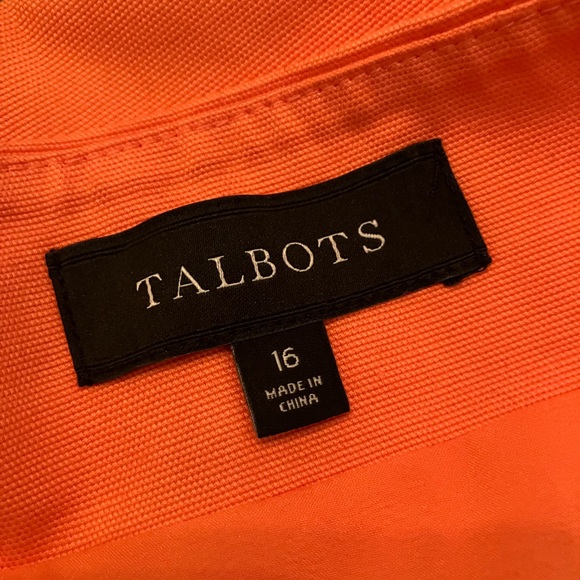 Talbots orange scalloped skirt with embroidery with side zipper - Picture 4 of 5